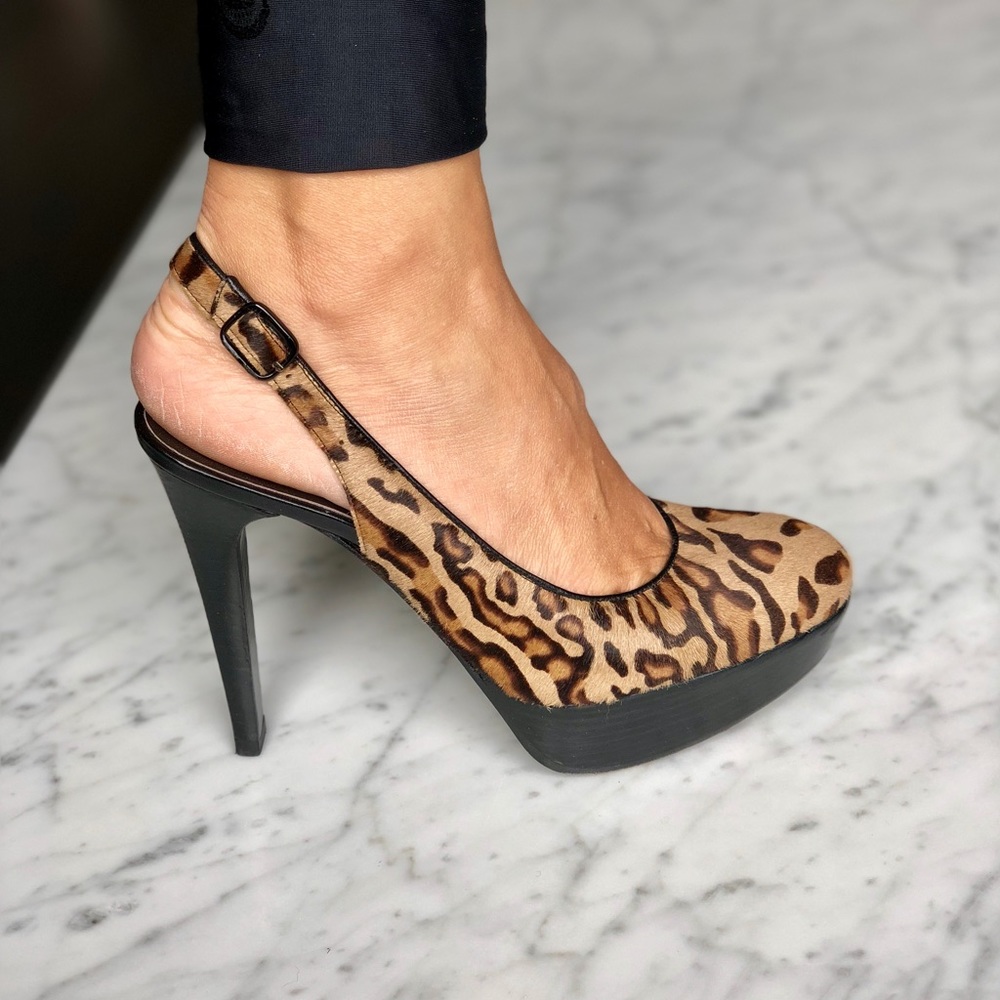 Stuart Weitzman Leather Sling-back Heels